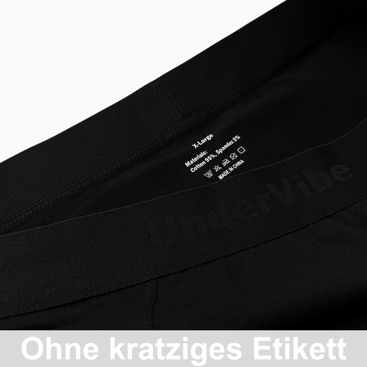 4er Pack UnderVibe Lange Boxershorts Schwarz