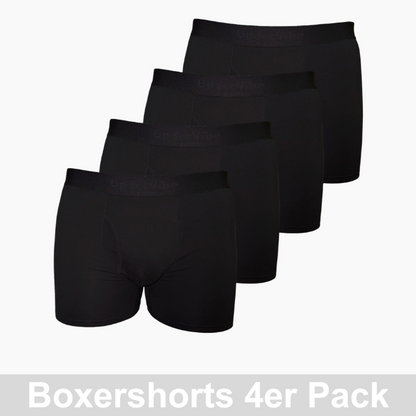 4er Pack UnderVibe Lange Boxershorts Schwarz