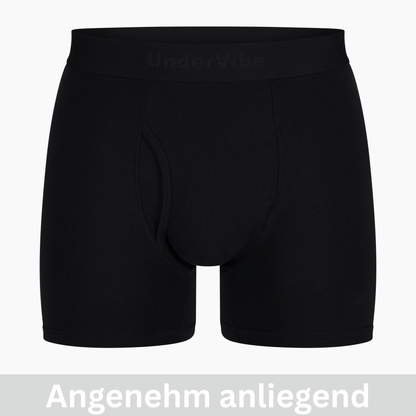 4er Pack UnderVibe Lange Retro Boxershorts Schwarz