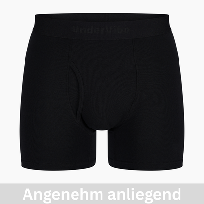 4er Pack UnderVibe Lange Retro Boxershorts Schwarz