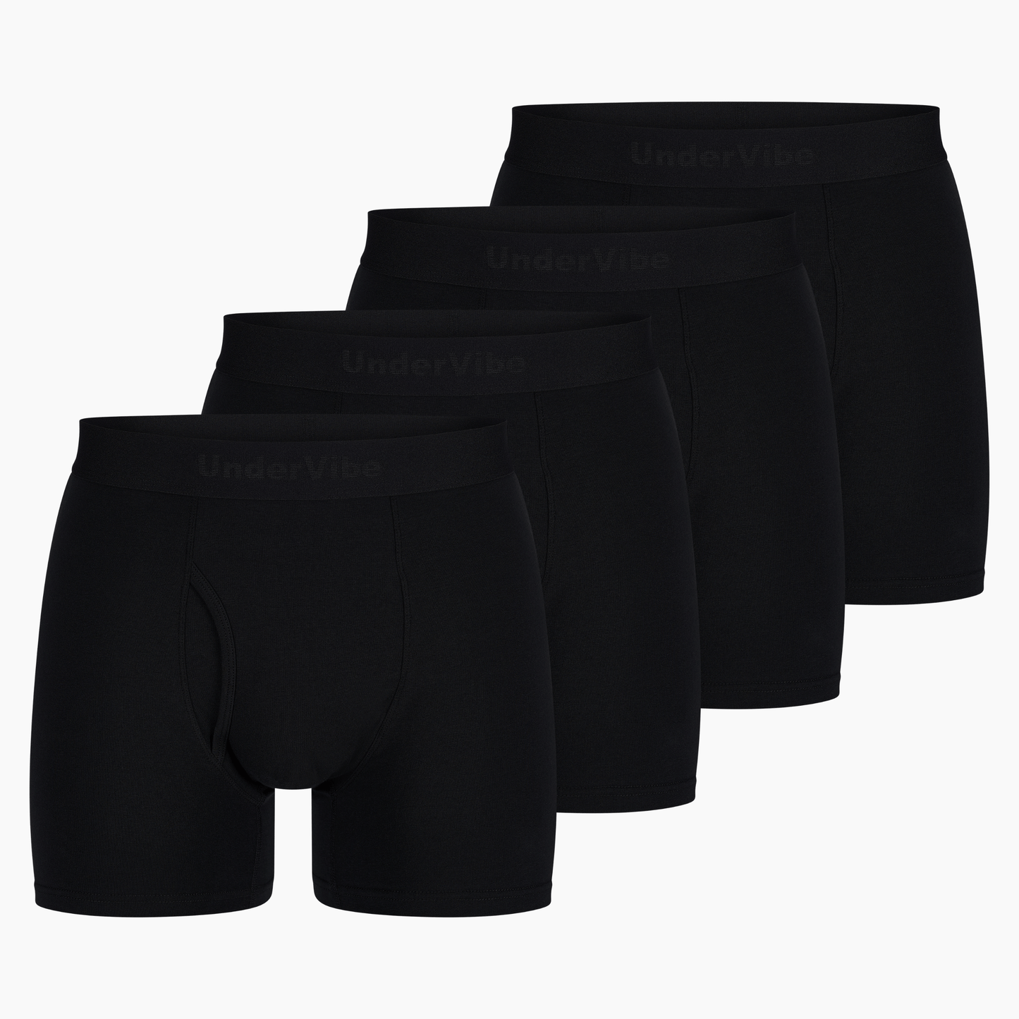 4er Pack UnderVibe Lange Boxershorts Schwarz