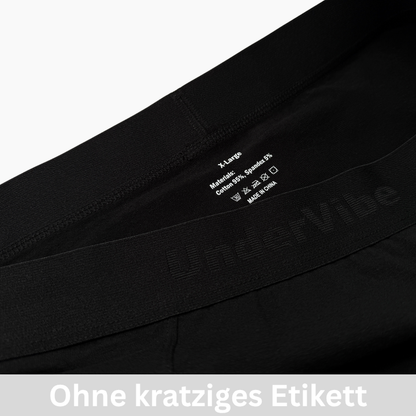 4er Pack UnderVibe Lange Retro Boxershorts Schwarz
